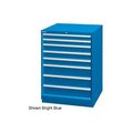 Lista International Lista 28-1/4"W Drawer Cabinet, 8 Drawer, 124 Compart - Bright Blue, Master Keyed XSSC0900-0802BBMA
